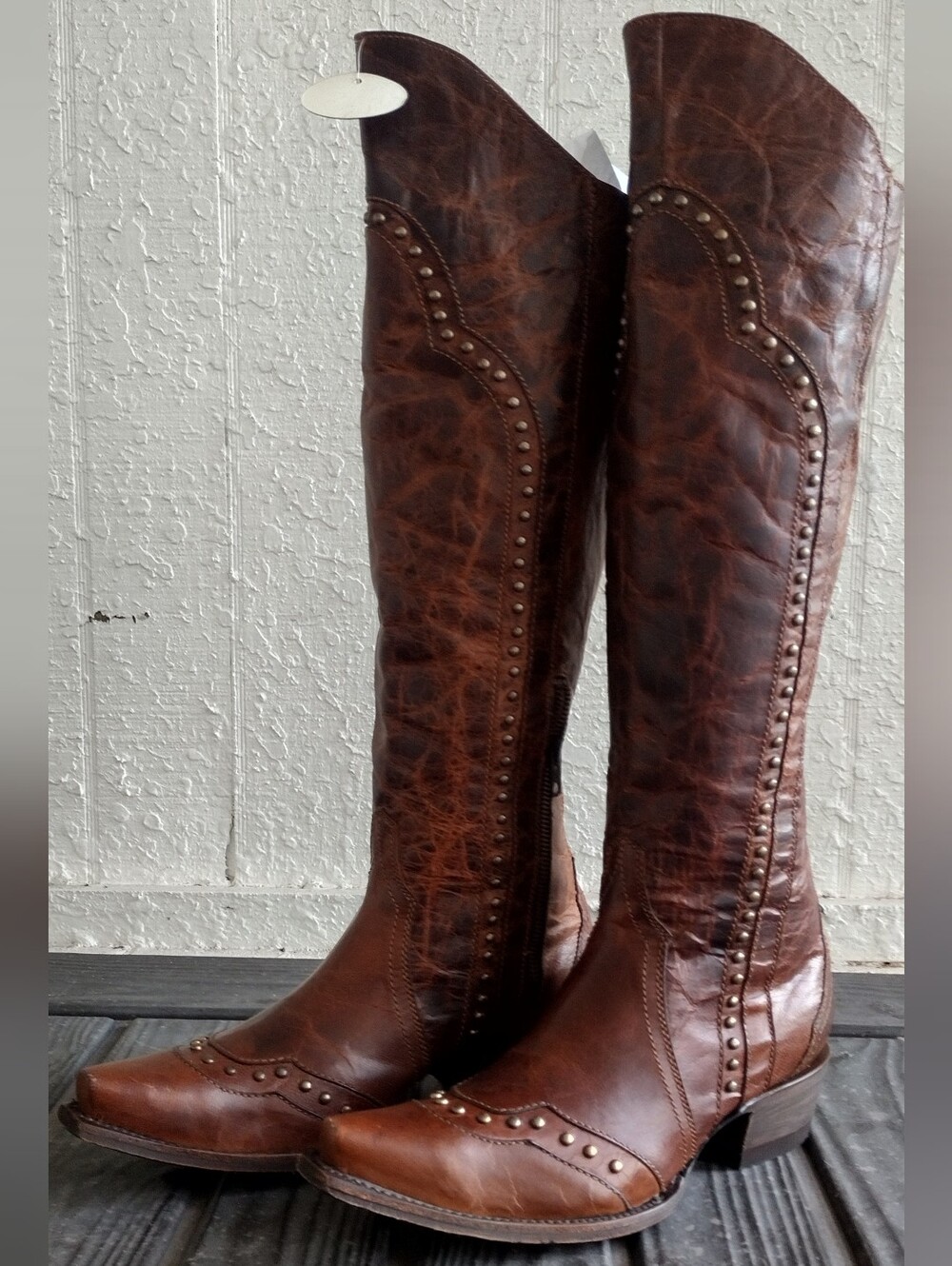 Idyllwind Straight Up Orix Goat Leather Studded Tall Western Boots 7.5 NWT - Picture 4 of 10
